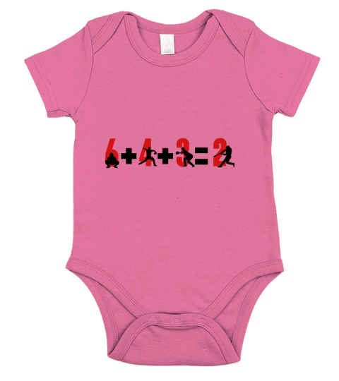 Baseball 6 4 3=2 double play T-Shirts Short Sleeve Baby One-Piece