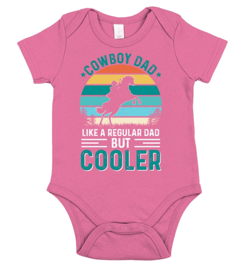 Cowboy Dad Fathers Day T Shirt Design Short Sleeve Baby One-Piece