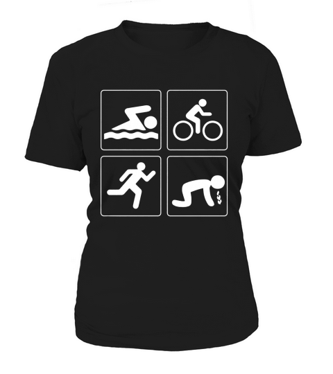 Bike swim run Vomiting Triathlon Funny T-shirt Women's T-Shirt