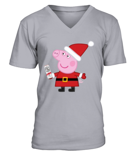 Peppa Pig And White Claw V-Neck T-shirt