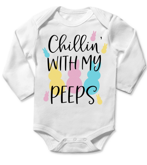 chillin with my peeps Long Sleeve Baby One-Piece