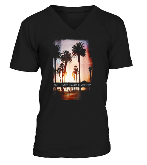 Vintage Huntington Beach Shirt - Cool Ocean Tshirt Women Men V-Neck T-shirt