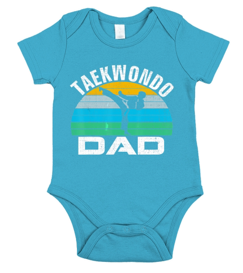 Retro Taekwondo Dad Funny The Kick Fathers Day Gift Short Sleeve Baby One-Piece