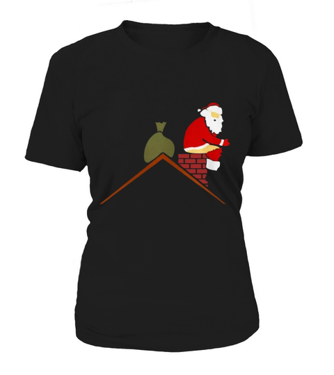 Merry Christmas Santa Claus in chimney poops color Shirt Women's T-Shirt