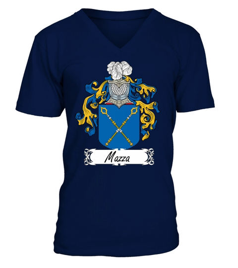 Mazza Family Crest Italian Family Crests V-Neck T-shirt