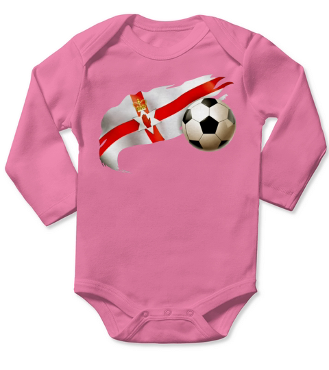 Northern Ireland Soccer Long Sleeve Baby One-Piece