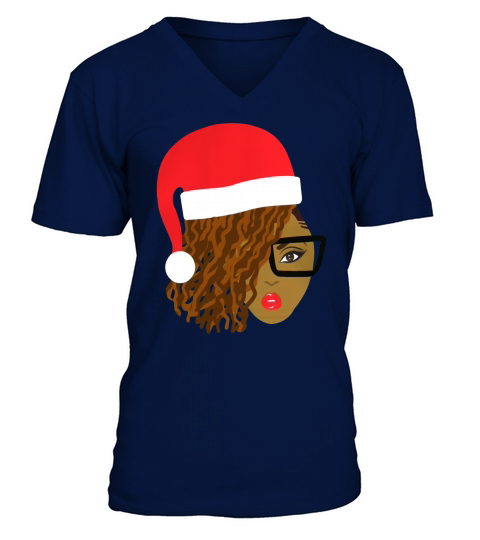 Locs Natural Hair Christmas T Shirt for Black Wome V-Neck T-shirt