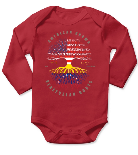 American Grown Venezuelan Roots Venezuela shirt Long Sleeve Baby One-Piece