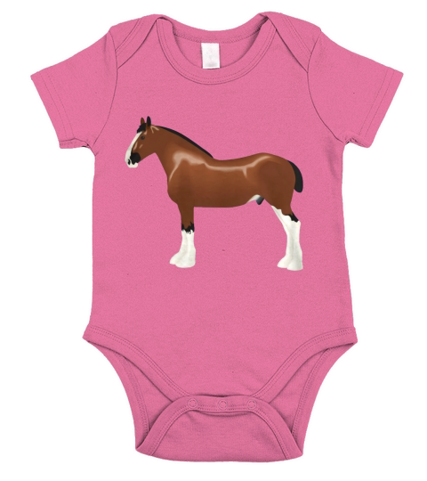 Clydesdale Horse T shirt Short Sleeve Baby One-Piece