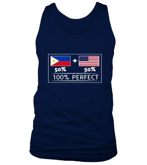 50% Philippines 50% USA Flags 100% Perfect Filipino T Shirt Tank Top Unisex