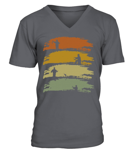 Retro vintage fly fishing V-Neck T-shirt