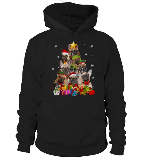 French Bulldog Christmas Tree Merry Xmas Hoodie Unisex
