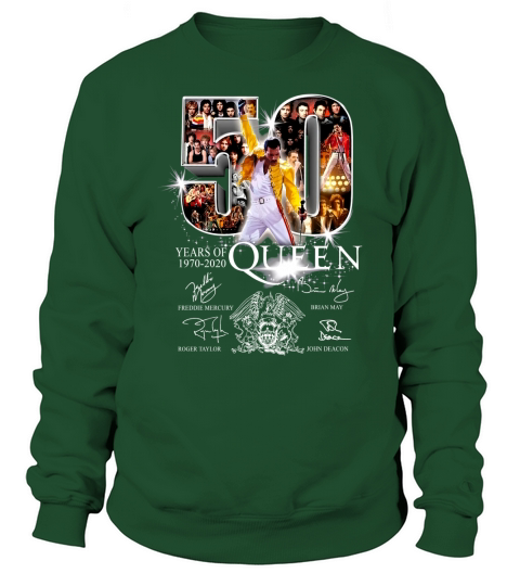 50 years of Queen 1970 2020 signatures Freddie Mercury Brian May shirt Sweatshirt Unisex