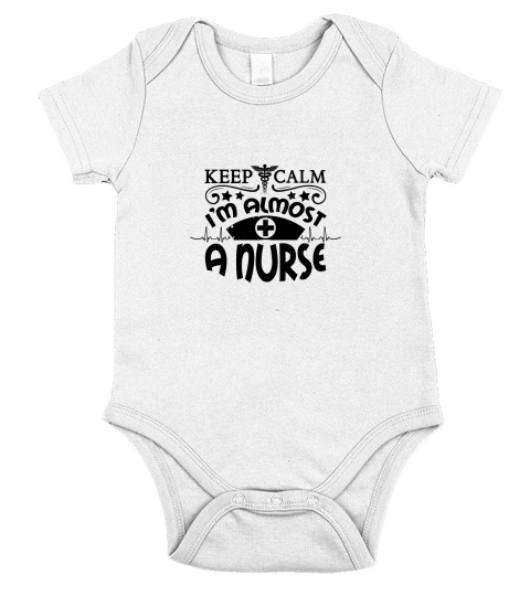 Keep calm Im almost a Short Sleeve Baby One-Piece