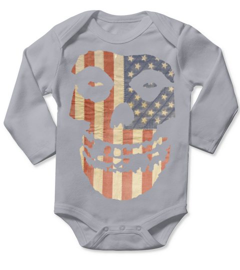 Misfits Usa Long Sleeve Baby One-Piece
