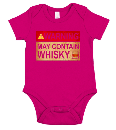 Warning May Contain Whisky Wine Short Sleeve Baby One-Piece