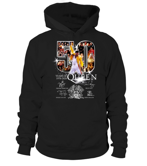 50 years of Queen 1970 2020 signatures Freddie Mercury Brian May shirt Hoodie Unisex