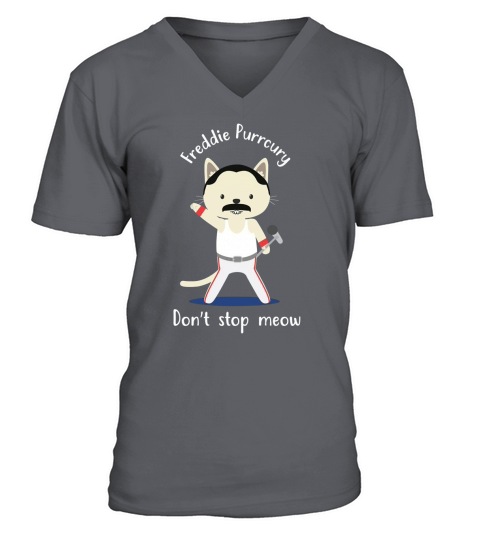 Dont Stop Meow Freddie Purrcury V-Neck T-shirt