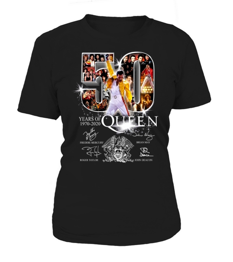 50 years of Queen 1970 2020 signatures Freddie Mercury Brian May shirt Women's T-Shirt