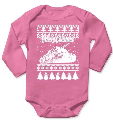 Army Tank Ugly Christmas Sweater Long Sleeve Baby One-Piece