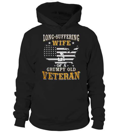 Long Suffering Wife Of A Grumpy Old Veteran Hoodie Unisex