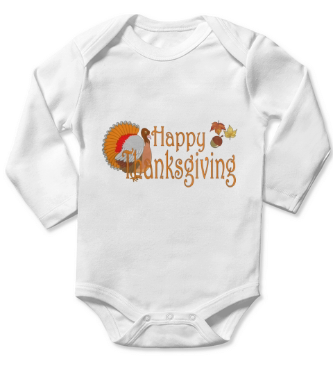 Happy Thanksgiving Long Sleeve Baby One-Piece