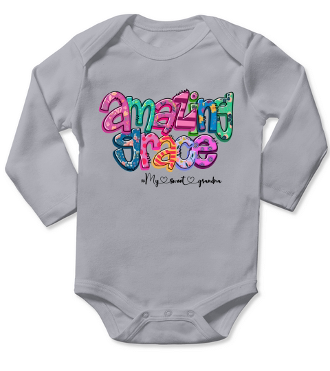 Amazing grace #my sweet grandma sublimation Long Sleeve Baby One-Piece