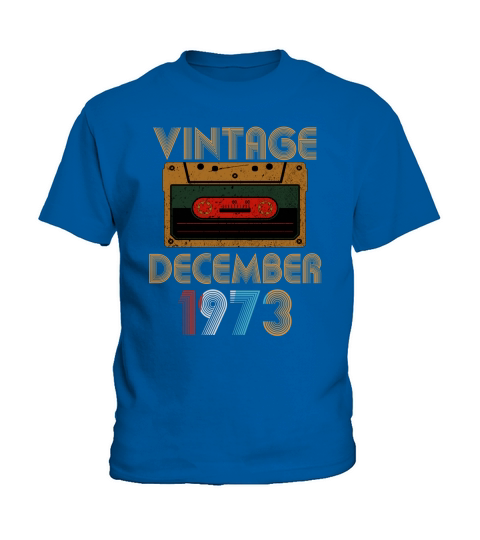 Vintage Cassette Tape December 1973 Birthday 47th Kids T-Shirt