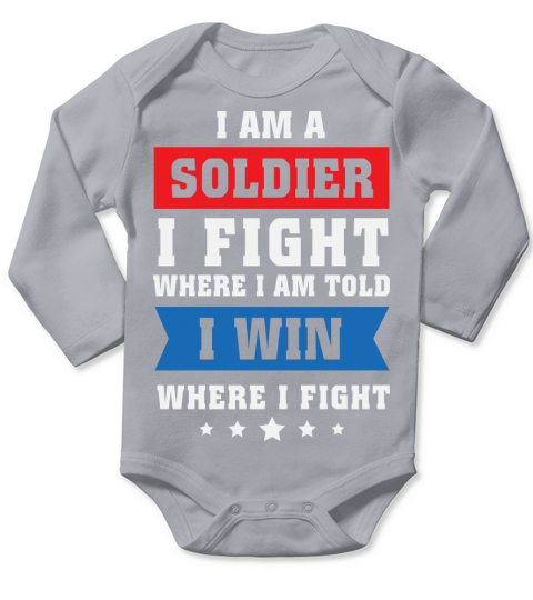 USA Veterans solider I fight Long Sleeve Baby One-Piece