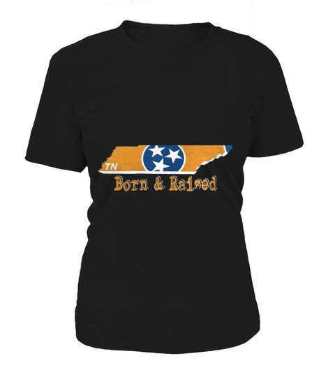Born &amp;amp; Raised in Tennessee State Flag Orange Vintage Shirt Women's T-Shirt