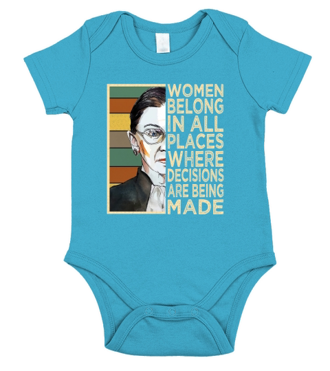 Ruth Bader Ginsburg Notorious RBG TShirt Quote Feminist Gift Short Sleeve Baby One-Piece