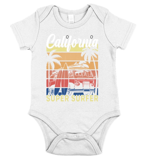 California super surfer Short Sleeve Baby One-Piece