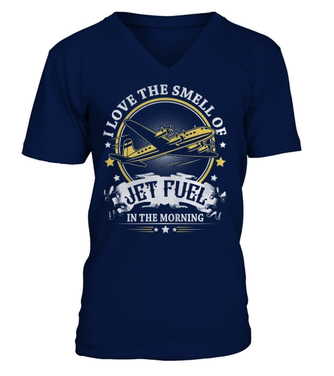 I love the smell of jet fuel in the morning V-Neck T-shirt