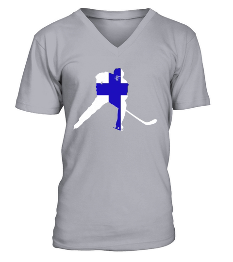 Finland Ice Hockey Shirt Fin Player Finnish Team Stick Puck Black Youth B0713SM6SN 1 V-Neck T-shirt