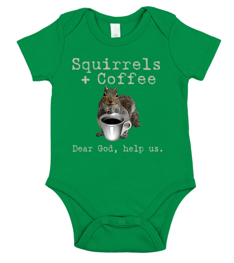 Squirrels &amp;amp;amp; Coffee Funny Shirt Short Sleeve Baby One-Piece