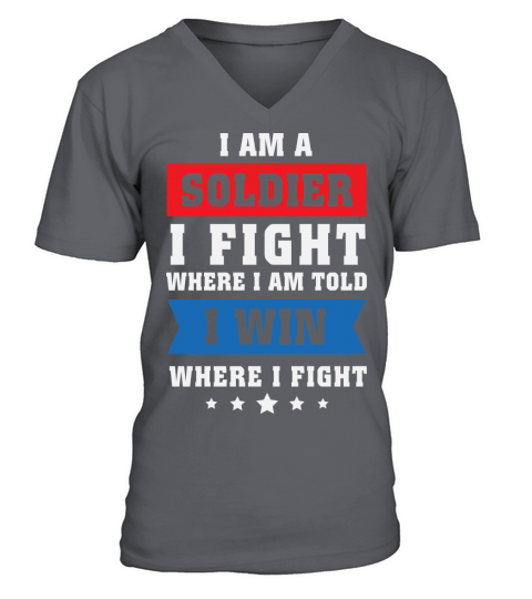 USA Veterans solider I fight V-Neck T-shirt