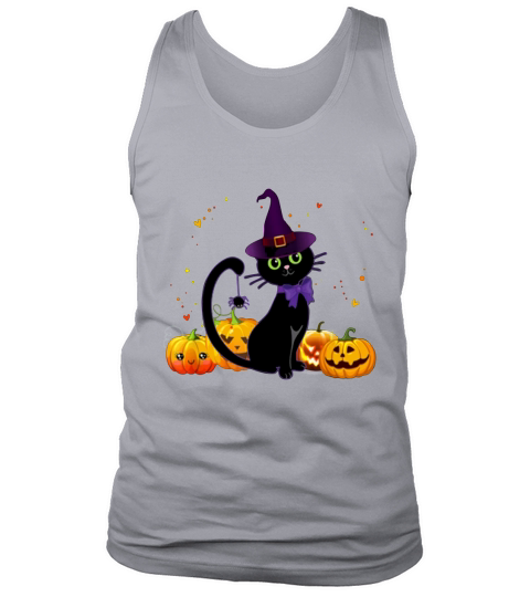 Original Happy Halloween Spooky Pumpkins Halloween Cat shirt Tank Top Unisex