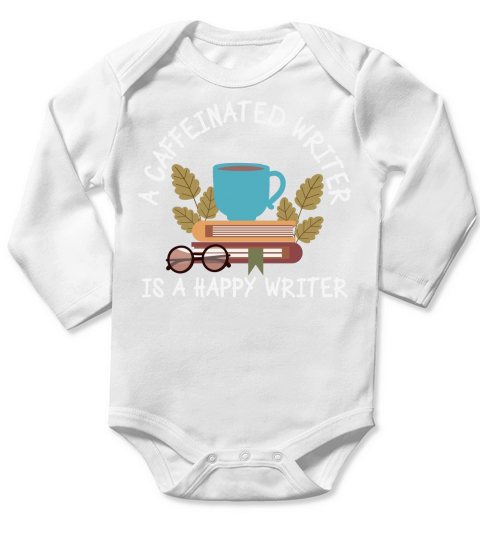 A Caffeinated Writer Is A Long Sleeve Baby One-Piece