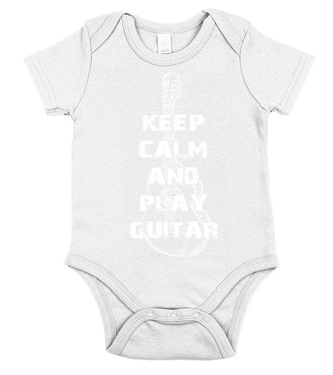 Keep Calm and Play Guitar Short Sleeve Baby One-Piece