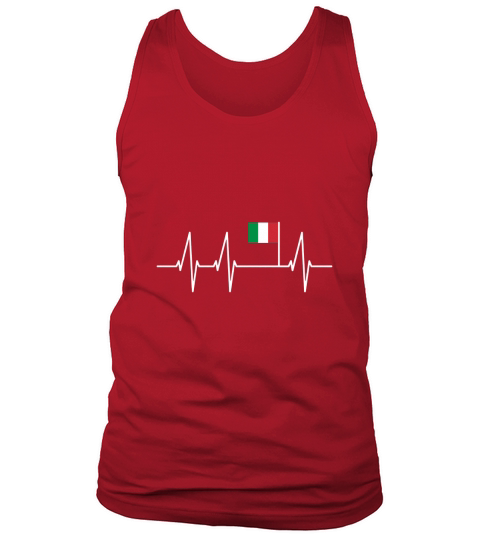 My Heart Beats for Italy T-Shirt Italian Flag Heartbeat Tee Tank Top Unisex
