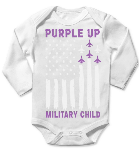 Purple up military child Long Sleeve Baby One-Piece