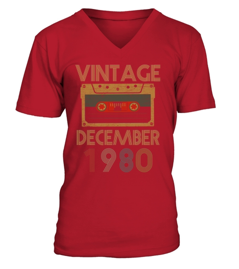 Vintage December 1980 Birthday V-Neck T-shirt