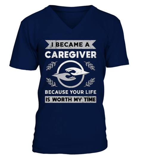 I Became A Caregiver Caregivers Nurse Nursing Care V-Neck T-shirt