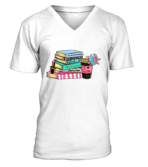 Coffee and book V-Neck T-shirt