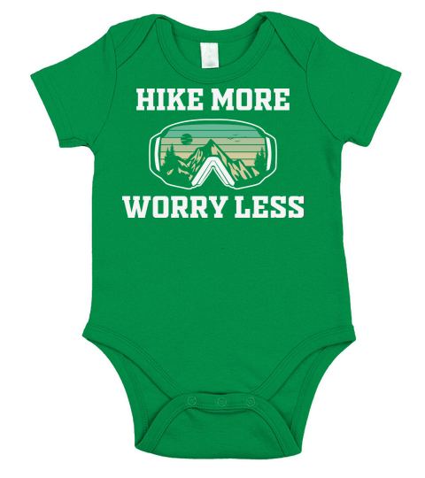 Hike more worry less Short Sleeve Baby One-Piece