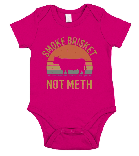 Smoke Brisket Not Meth BBQ Vintage shirt Short Sleeve Baby One-Piece
