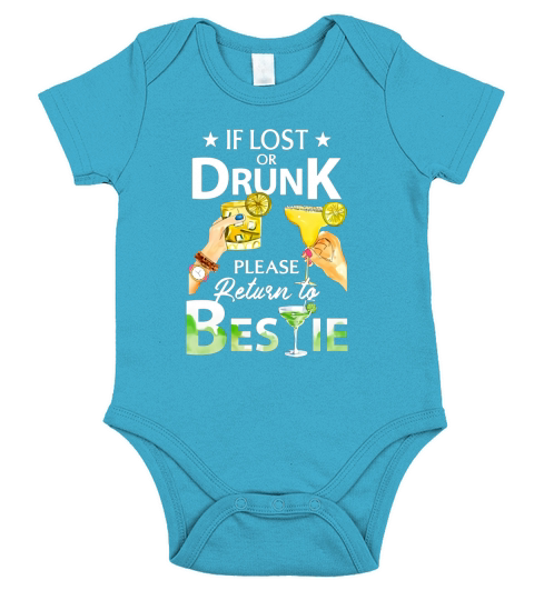 If lost or drunk please return to bestie Short Sleeve Baby One-Piece