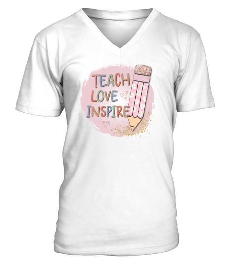 Teach Love Inspire sublimation V-Neck T-shirt
