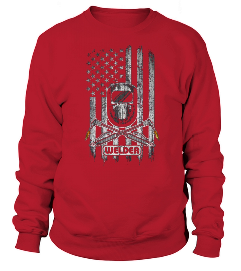 American Flag Welding Skull Mask and Torches T-Shirt Sweatshirt Unisex