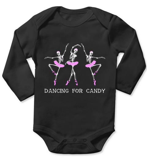 Hot Ballet Dancing Skeleton Funny Halloween Costume Gift shirt Long Sleeve Baby One-Piece